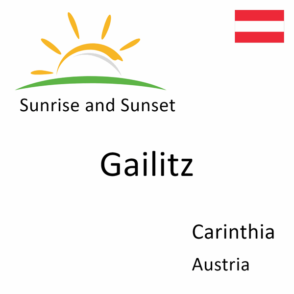 Sunrise and sunset times for Gailitz, Carinthia, Austria