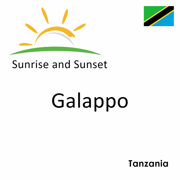 Sunrise and sunset times for Galappo, Tanzania