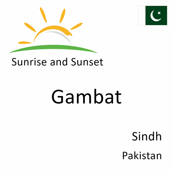 Sunrise and sunset times for Gambat, Sindh, Pakistan
