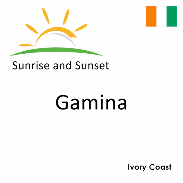 Sunrise and sunset times for Gamina, Ivory Coast