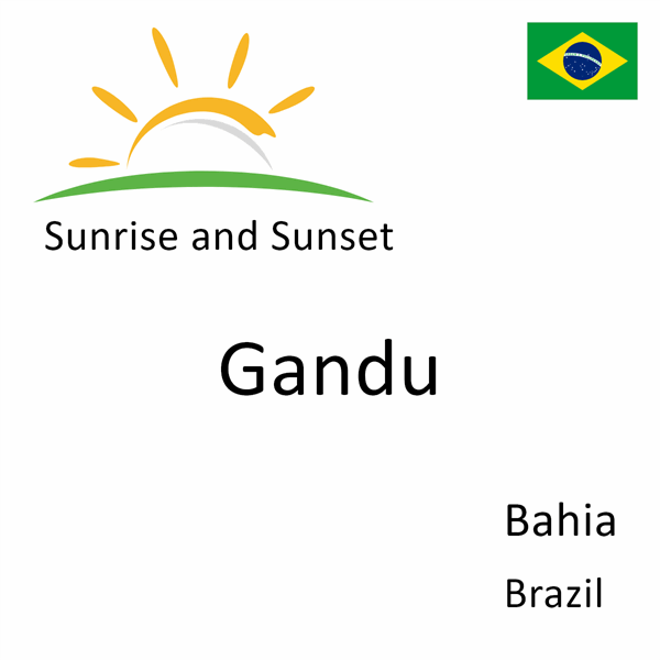 Sunrise and sunset times for Gandu, Bahia, Brazil