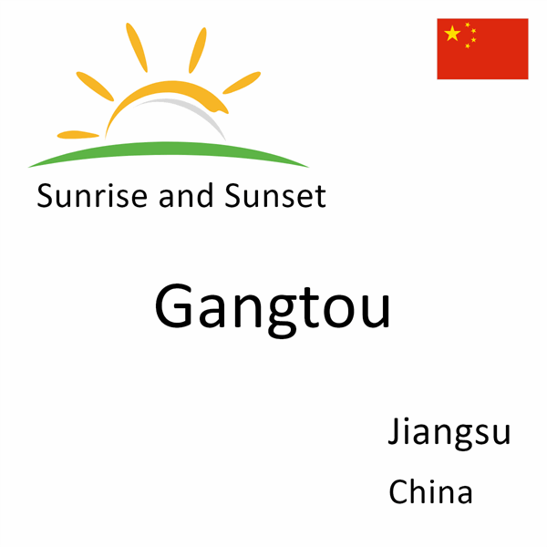 Sunrise and sunset times for Gangtou, Jiangsu, China