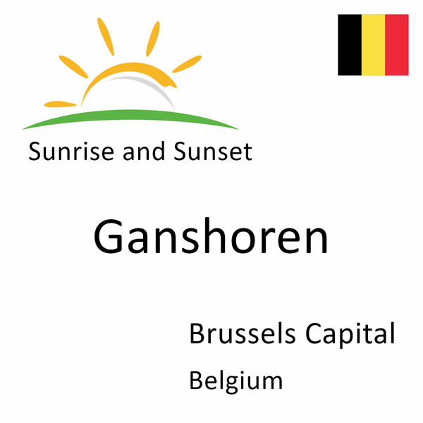 Sunrise and sunset times for Ganshoren, Brussels Capital, Belgium