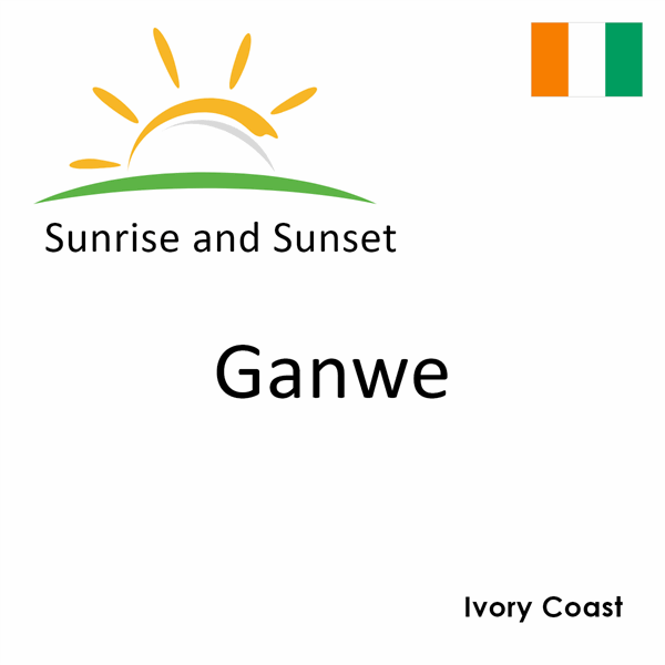 Sunrise and sunset times for Ganwe, Ivory Coast