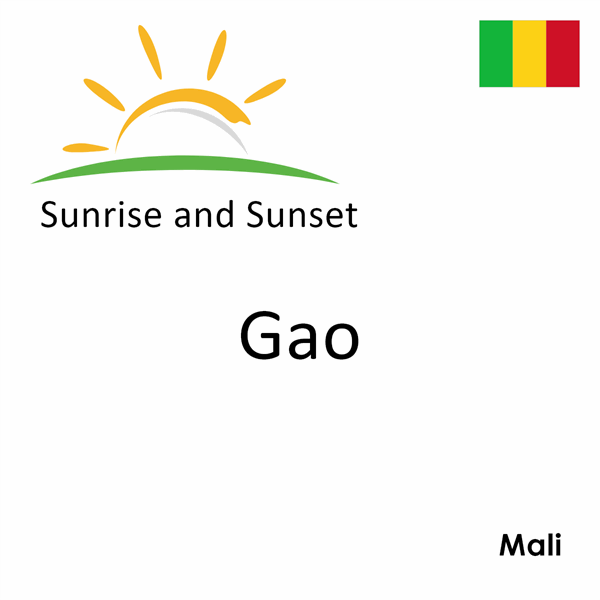Sunrise and sunset times for Gao, Mali