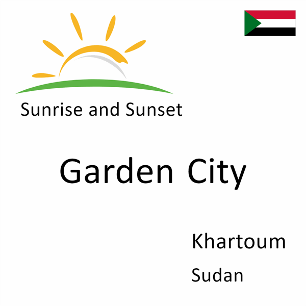 Sunrise and sunset times for Garden City, Khartoum, Sudan