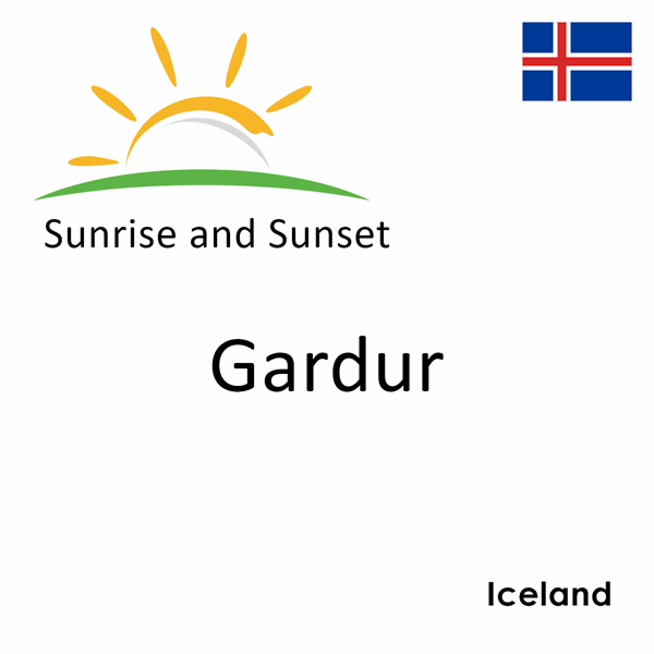 Sunrise and sunset times for Gardur, Iceland