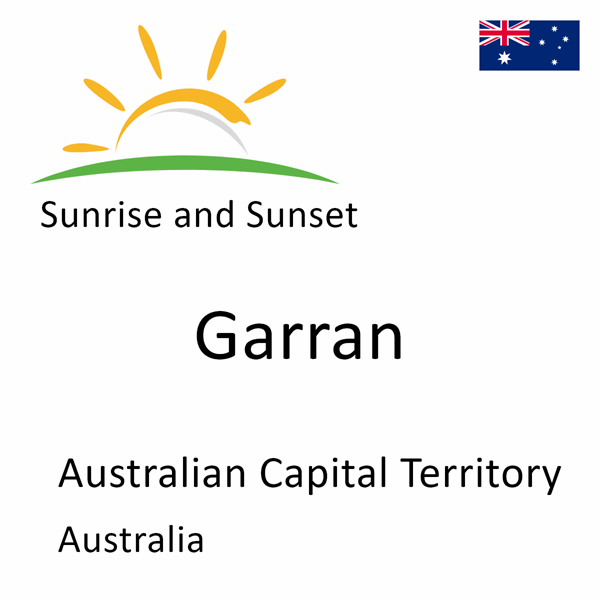 Sunrise and sunset times for Garran, Australian Capital Territory, Australia