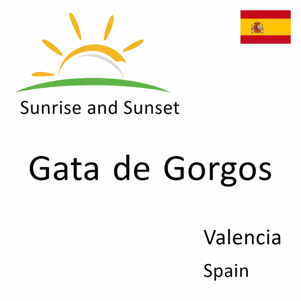 Sunrise and sunset times for Gata de Gorgos, Valencia, Spain