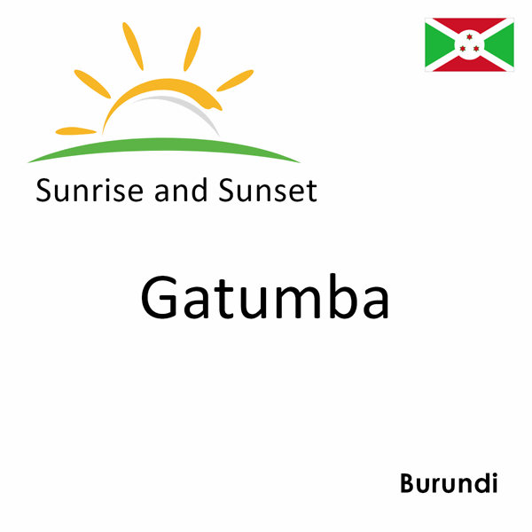 Sunrise and sunset times for Gatumba, Burundi