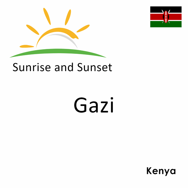 Sunrise and sunset times for Gazi, Kenya