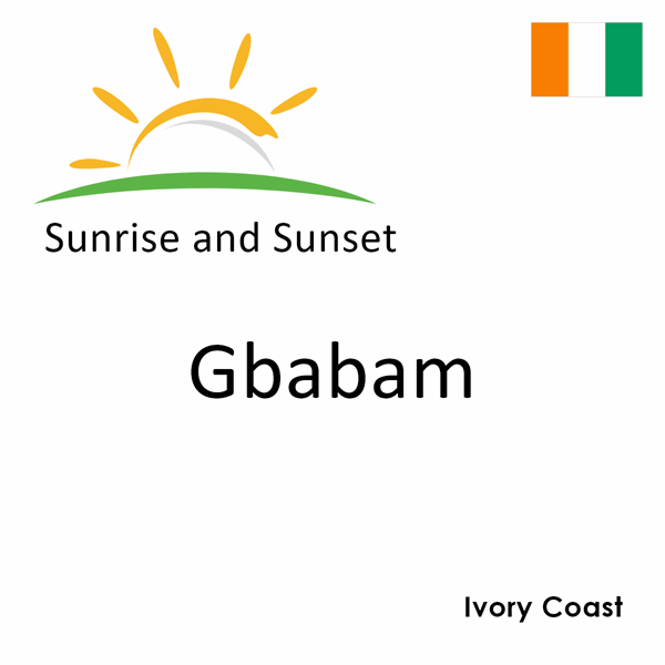 Sunrise and sunset times for Gbabam, Ivory Coast