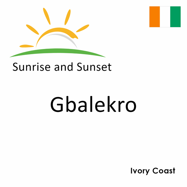 Sunrise and sunset times for Gbalekro, Ivory Coast