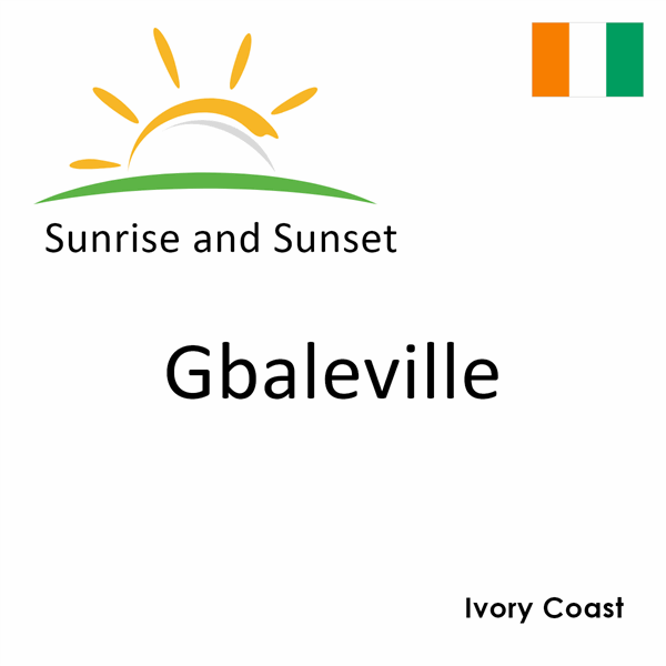 Sunrise and sunset times for Gbaleville, Ivory Coast