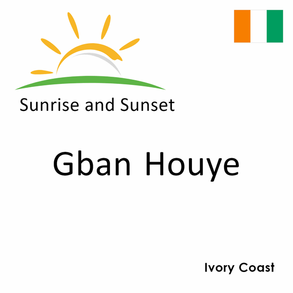 Sunrise and sunset times for Gban Houye, Ivory Coast