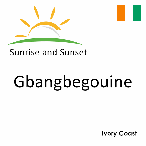 Sunrise and sunset times for Gbangbegouine, Ivory Coast