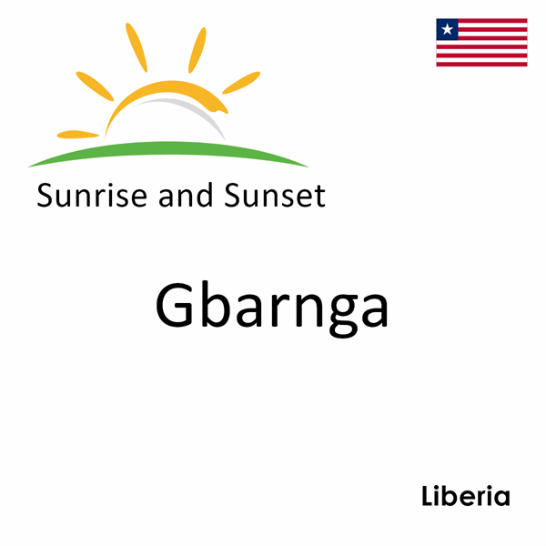 Sunrise and sunset times for Gbarnga, Liberia