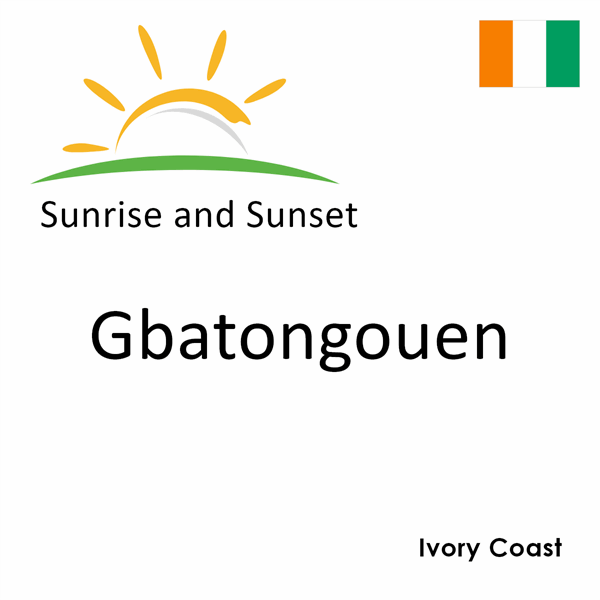 Sunrise and sunset times for Gbatongouen, Ivory Coast