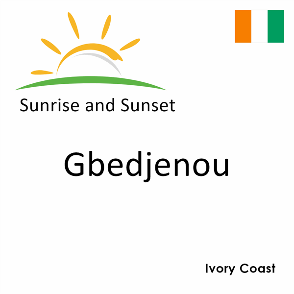 Sunrise and sunset times for Gbedjenou, Ivory Coast