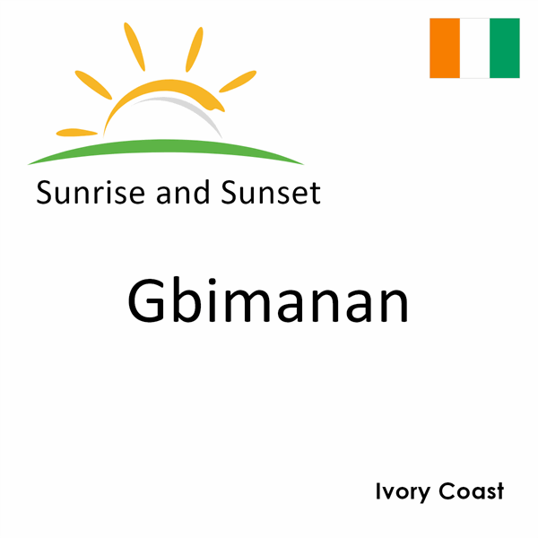 Sunrise and sunset times for Gbimanan, Ivory Coast