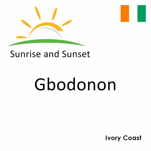 Sunrise and sunset times for Gbodonon, Ivory Coast