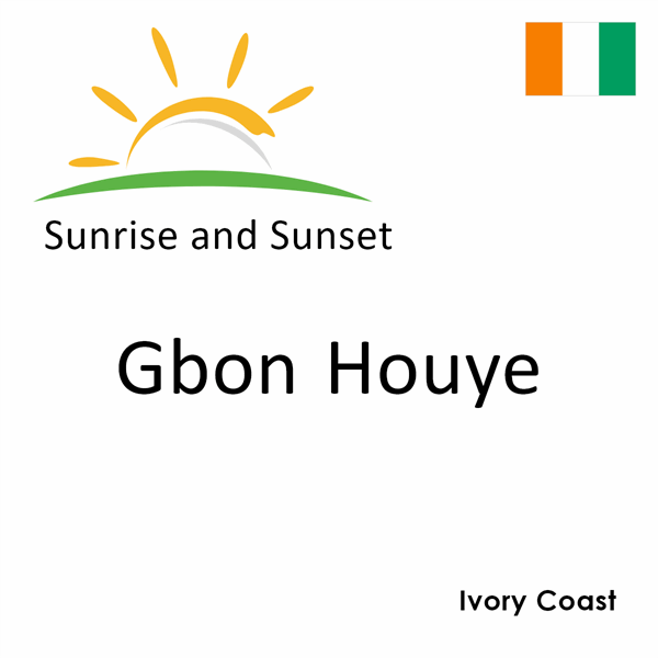 Sunrise and sunset times for Gbon Houye, Ivory Coast