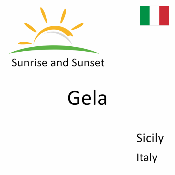 Sunrise and sunset times for Gela, Sicily, Italy