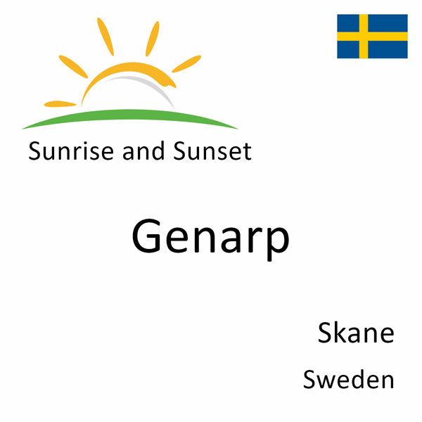 Sunrise and sunset times for Genarp, Skane, Sweden