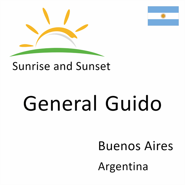 Sunrise and sunset times for General Guido, Buenos Aires, Argentina