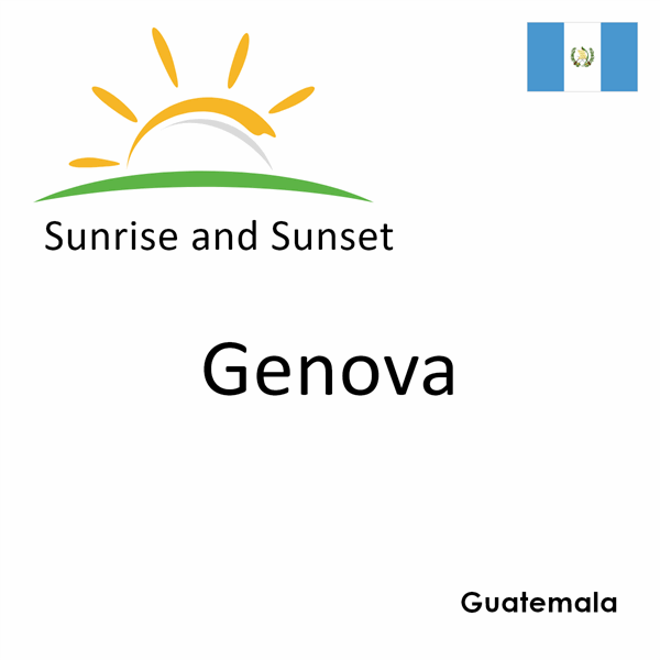 Sunrise and sunset times for Genova, Guatemala