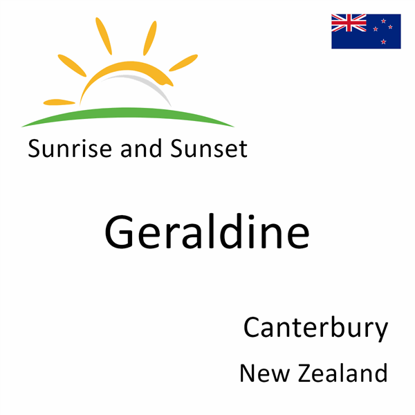 Sunrise and sunset times for Geraldine, Canterbury, New Zealand