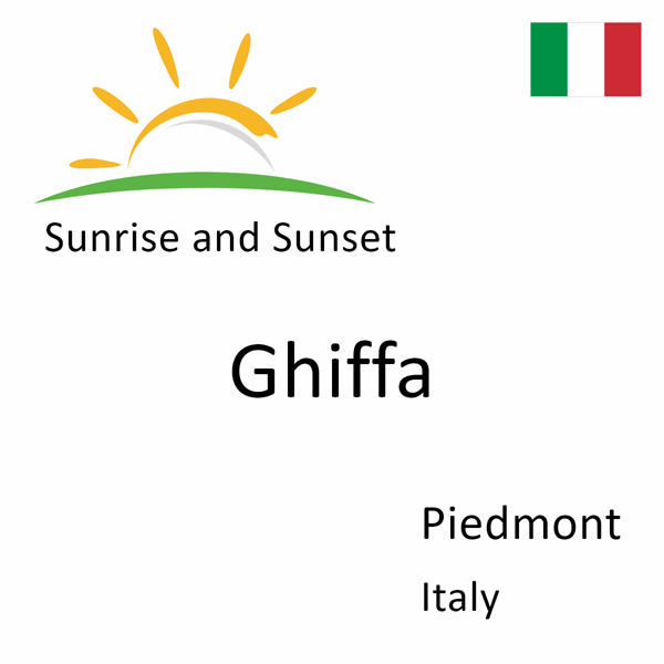 Sunrise and sunset times for Ghiffa, Piedmont, Italy