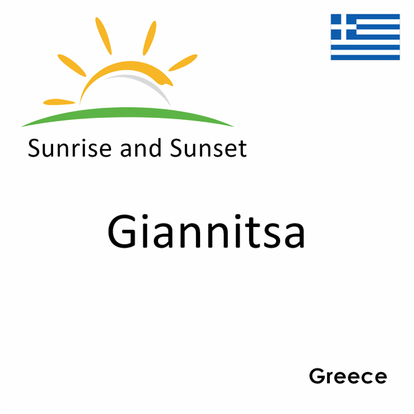 Sunrise and sunset times for Giannitsa, Greece