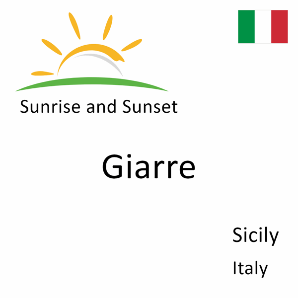 Sunrise and sunset times for Giarre, Sicily, Italy