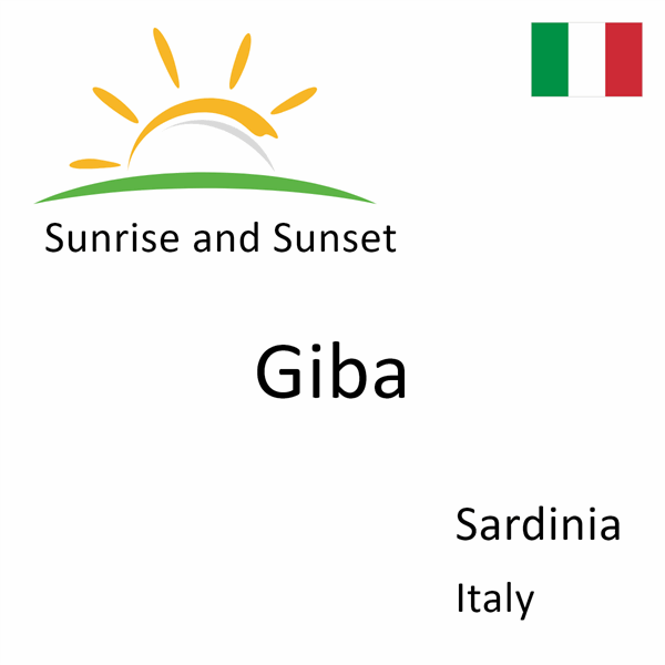 Sunrise and sunset times for Giba, Sardinia, Italy