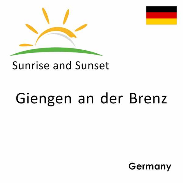 Sunrise and sunset times for Giengen an der Brenz, Germany