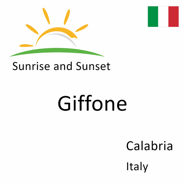 Sunrise and sunset times for Giffone, Calabria, Italy