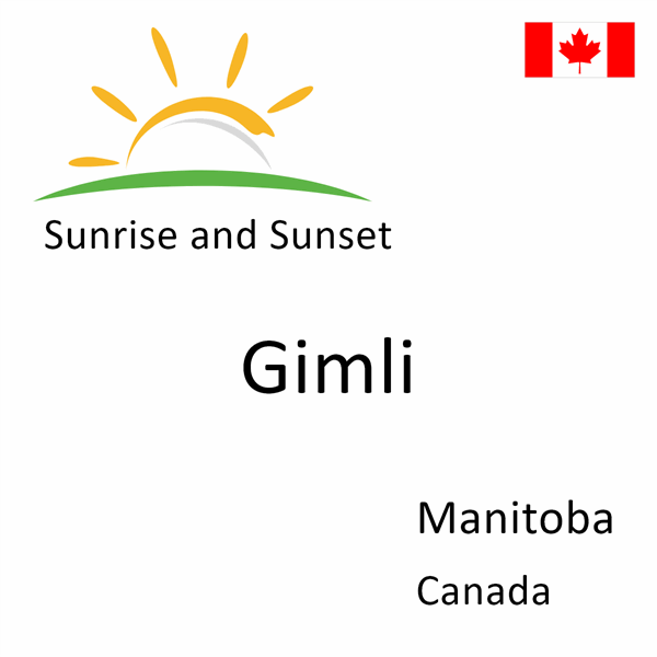 Sunrise and sunset times for Gimli, Manitoba, Canada