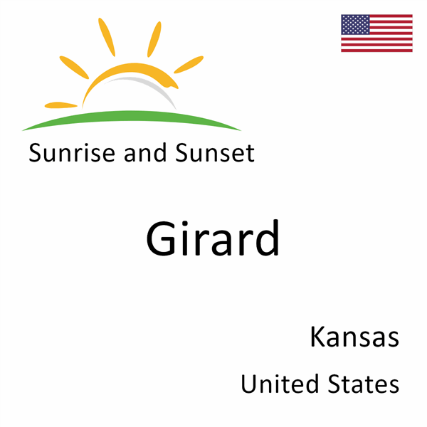 Sunrise and sunset times for Girard, Kansas, United States