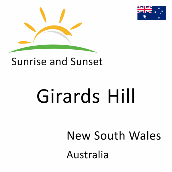 Sunrise and sunset times for Girards Hill, New South Wales, Australia