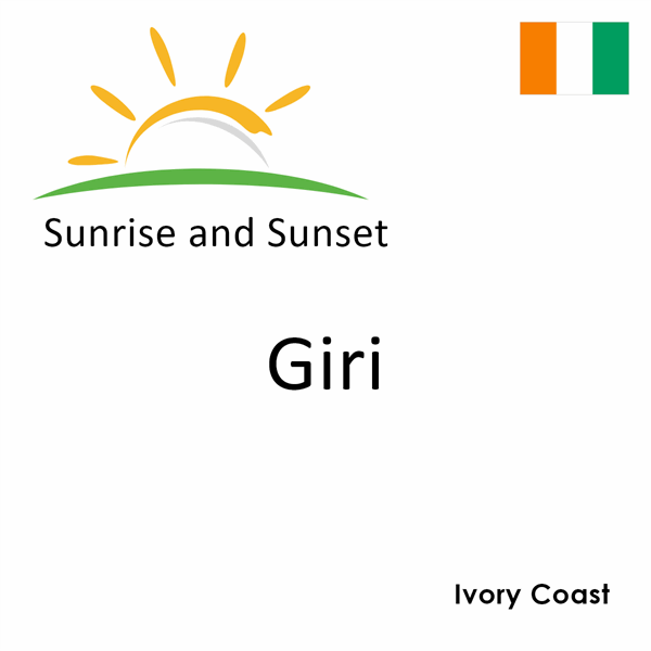 Sunrise and sunset times for Giri, Ivory Coast