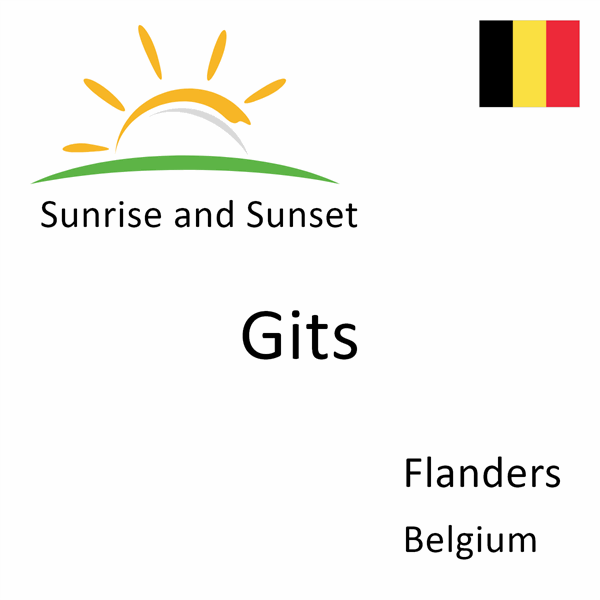 Sunrise and sunset times for Gits, Flanders, Belgium