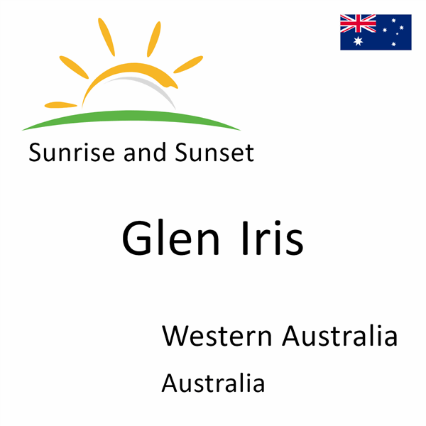 Sunrise and sunset times for Glen Iris, Western Australia, Australia