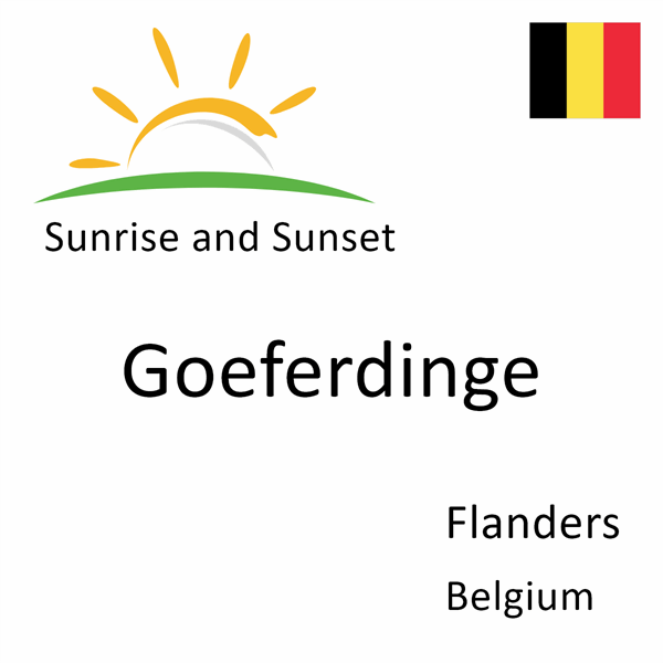 Sunrise and sunset times for Goeferdinge, Flanders, Belgium