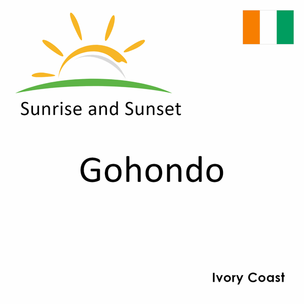 Sunrise and sunset times for Gohondo, Ivory Coast