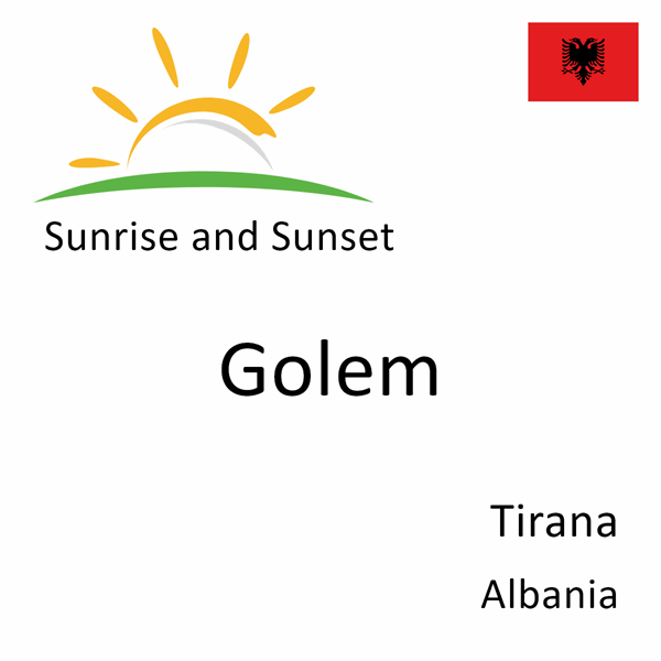 Sunrise and sunset times for Golem, Tirana, Albania