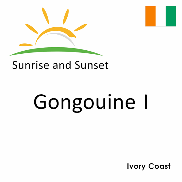 Sunrise and sunset times for Gongouine I, Ivory Coast