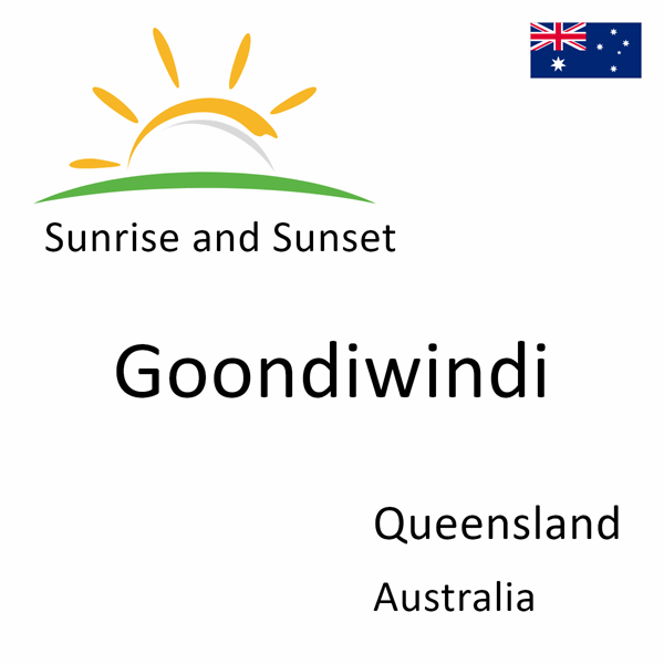 Sunrise and sunset times for Goondiwindi, Queensland, Australia
