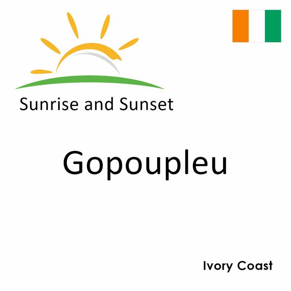 Sunrise and sunset times for Gopoupleu, Ivory Coast