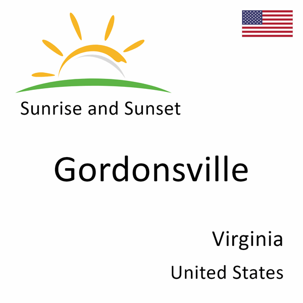 Sunrise and sunset times for Gordonsville, Virginia, United States